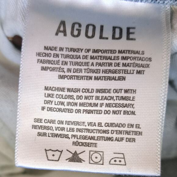 AGOLDE Riley High Rise Straight Leg Crop Size 29 Whiplash Distressed Stone Wash - Picture 14 of 14